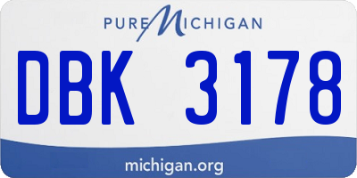MI license plate DBK3178