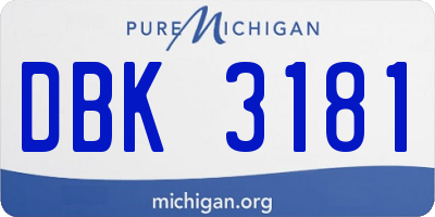 MI license plate DBK3181
