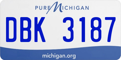 MI license plate DBK3187