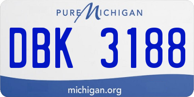 MI license plate DBK3188