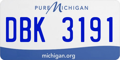 MI license plate DBK3191