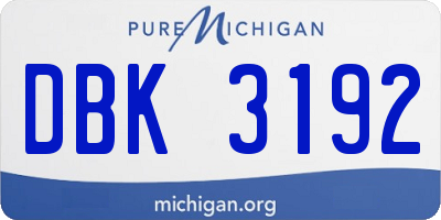 MI license plate DBK3192