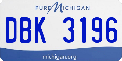 MI license plate DBK3196