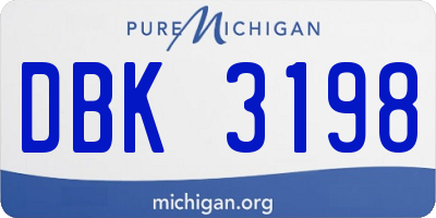 MI license plate DBK3198
