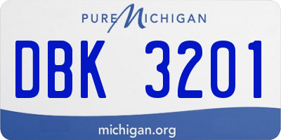 MI license plate DBK3201