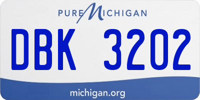 MI license plate DBK3202
