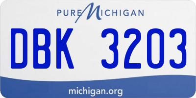 MI license plate DBK3203