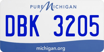 MI license plate DBK3205