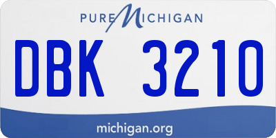 MI license plate DBK3210