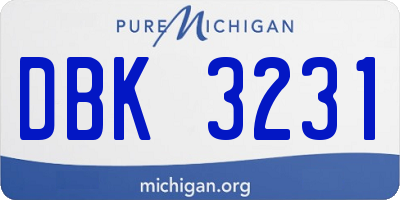 MI license plate DBK3231