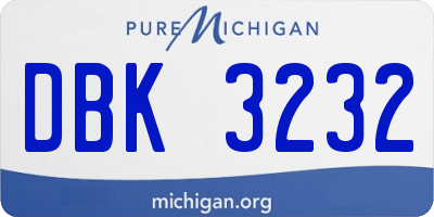 MI license plate DBK3232