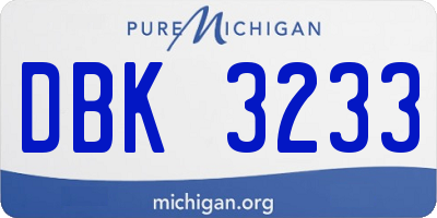 MI license plate DBK3233