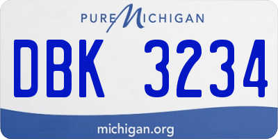 MI license plate DBK3234