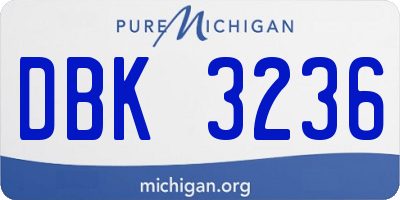 MI license plate DBK3236