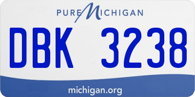 MI license plate DBK3238