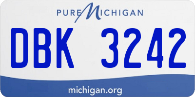 MI license plate DBK3242