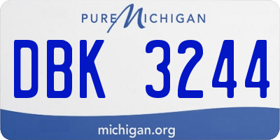 MI license plate DBK3244