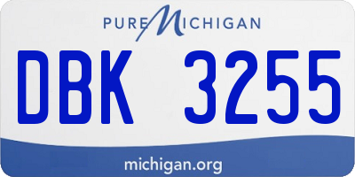 MI license plate DBK3255