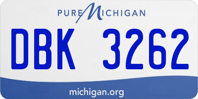 MI license plate DBK3262