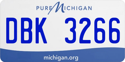 MI license plate DBK3266