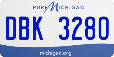 MI license plate DBK3280