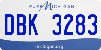 MI license plate DBK3283