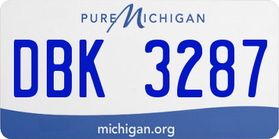 MI license plate DBK3287