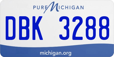 MI license plate DBK3288