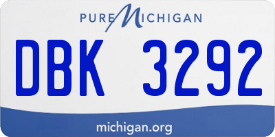 MI license plate DBK3292