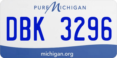 MI license plate DBK3296
