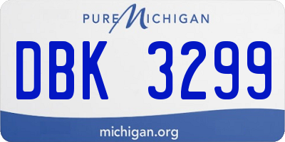 MI license plate DBK3299