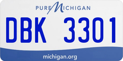 MI license plate DBK3301