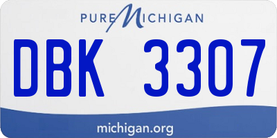 MI license plate DBK3307
