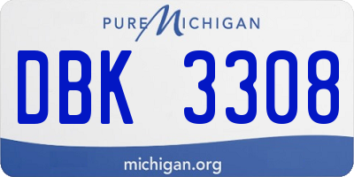 MI license plate DBK3308