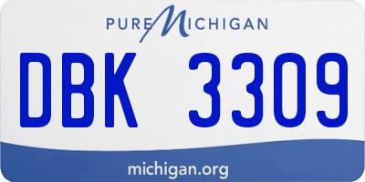 MI license plate DBK3309