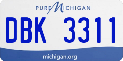 MI license plate DBK3311