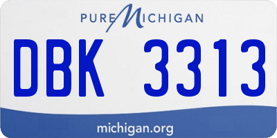 MI license plate DBK3313