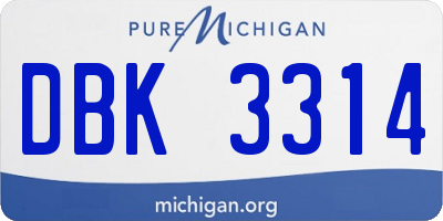 MI license plate DBK3314