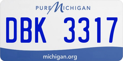 MI license plate DBK3317