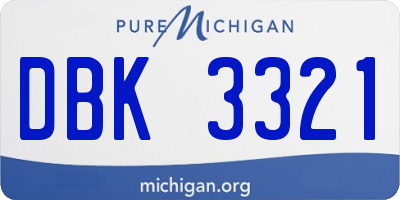 MI license plate DBK3321
