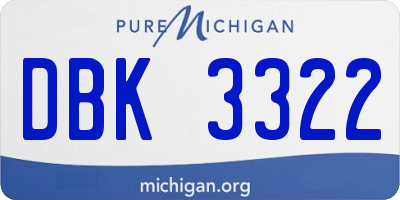 MI license plate DBK3322
