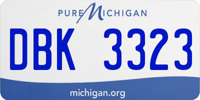 MI license plate DBK3323