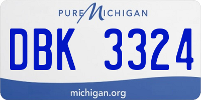 MI license plate DBK3324