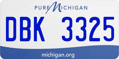 MI license plate DBK3325