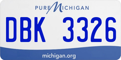MI license plate DBK3326