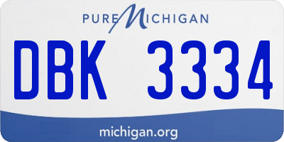 MI license plate DBK3334
