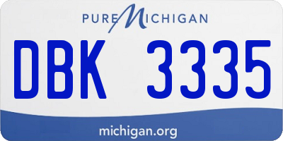 MI license plate DBK3335