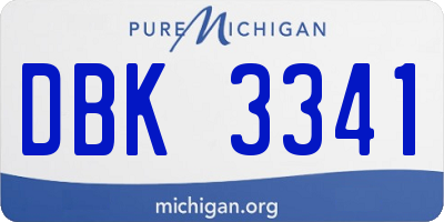 MI license plate DBK3341