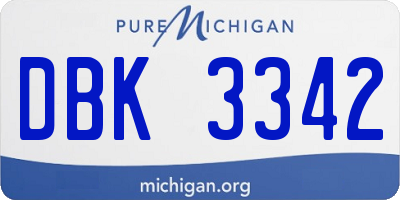 MI license plate DBK3342