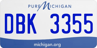 MI license plate DBK3355